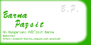 barna pazsit business card